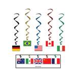 International Flags Whirls Hanging Decorations