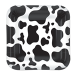 Square Cow Print 9 inch Paper Plates