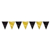 BLACK AND GOLD PENNANT BANNER