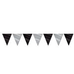 BLACK AND SILVER PENNANT BANNER