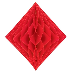 Red Paper Tissue Diamond Decoration