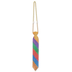 Rainbow Beaded Neck Tie