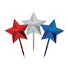 Red, Silver And Blue Plastic Star Picks - 8 Count