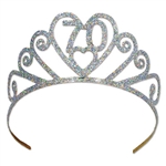 Glittered Metal "70" Tiara 