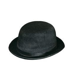 BLACK VELVET FELT DERBY HAT