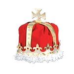 ROYAL KING'S CROWN - (RED) - VELVET-TEXTURED VELOUR
