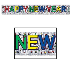 METALLIC HAPPY NEW YEAR BANNER