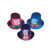 ASSORTED NEW YEAR FOIL HATS WITH GLITTER
