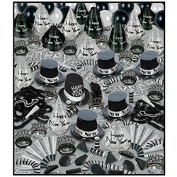 Happy New Year Black and Silver Party Kit