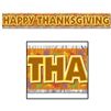 Happy Thanksgiving Metallic Banner 8 Inches By 5 Feet