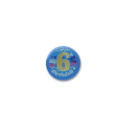 IM 6 YEARS OLD TODAY BLUE SATIN BUTTON