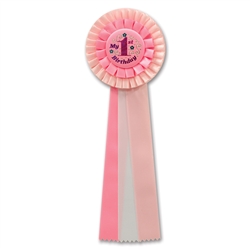 1st Bday Pink Deluxe Rosette
