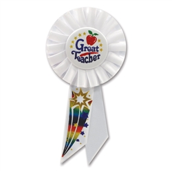 A GREAT TEACHER ROSETTE RIBBON