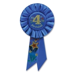 IM 4 YEARS OLD TODAY BLUE ROSETTE AWARD RIBBON
