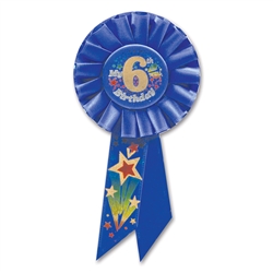 IM 6 YEARS OLD TODAY BLUE ROSETTE AWARD RIBBON