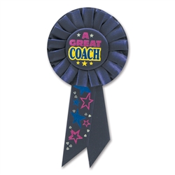 A GREAT COACH ROSETTE AWARD RIBBON