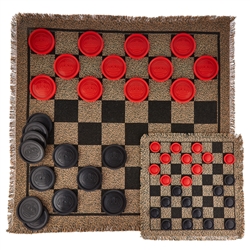 Giant Checkers Rug With Other Games