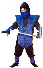 BLUE NINJA CHILD'S COSTUME - LARGE