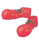 CHILD'S PLASTIC CLOWN SHOES - RED