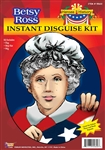 BETSY ROSS HAT  WIG  AND FLAG SET