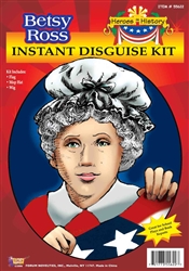 BETSY ROSS HAT  WIG  AND FLAG SET