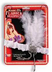 CHARLESTON FLAPPER HEADPIECE - WHITE