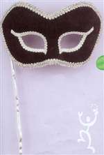 VENETIAN MASK WITH BLACK STICK