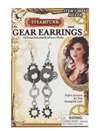 SILVER GEAR EARRINGS - STEAMPUNK