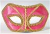 Pink Venetian Mask w/ Gold Outline