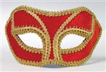 Red Venetian Mask w/ Gold Outline