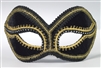 Black Venetian Mask w/ Gold Outline