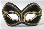 Black Venetian Mask w/ Gold Outline