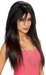 Sleek Black Deluxe Wig