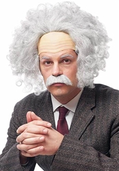 Genius Grey Wig with Moustache