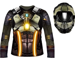 Fortnite Inspired Space Traveller Costume Shirt and Hood- Adult Large