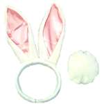 Bunny Ears With Tail Set - Satin