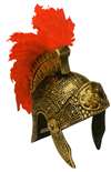 HELMET GOLD WITH FEATHERS - HEAVY DUTY PLASTIC