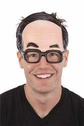 Black Haired Bald Man With Glasses Half Mask