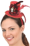 Red Mini Hat Headband With Skeleton