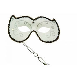 White Stick Party Mask