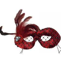 Red Feather & Gem Mask
