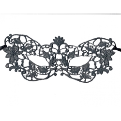 Grey Floral Lace Mask