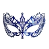 Blue Filigree Metal Mask with Silver Gems