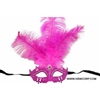 Hot Pink Feather Mask