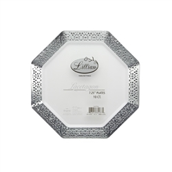 Silver Lacetagon 7.25" Plates
