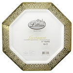 Gold Lacetagon 11" Plates