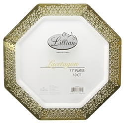 Gold Lacetagon 11" Plates