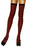 STIPED THIGH HIGHS BLACK/RED ONE SIZE