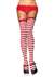 STRIPED THIGH HIGHS RD/WH ONE SIZE