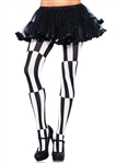 Striped Optical Illusion Pantyhose - Black/White